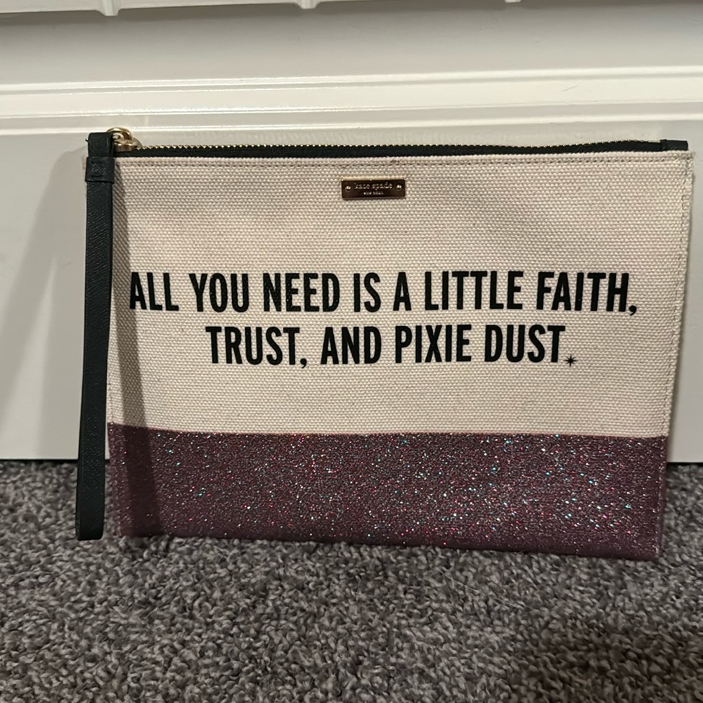 Disney Parks x Kate Spade Faith, Trust, and Pixie Dust Glitter Clutch